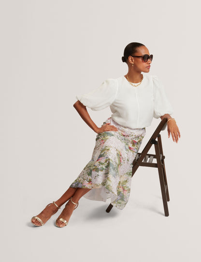Ted Baker Layda Lilypad Print Aline Midi Skirt Women's