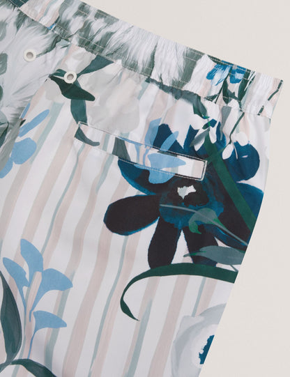 Ted Baker Palmdle Floral Stripe Elasticated Swim Shorts