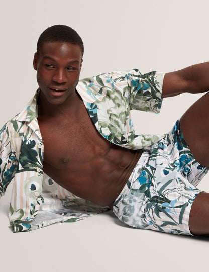 Ted Baker Palmdle Floral Stripe Elasticated Swim Shorts