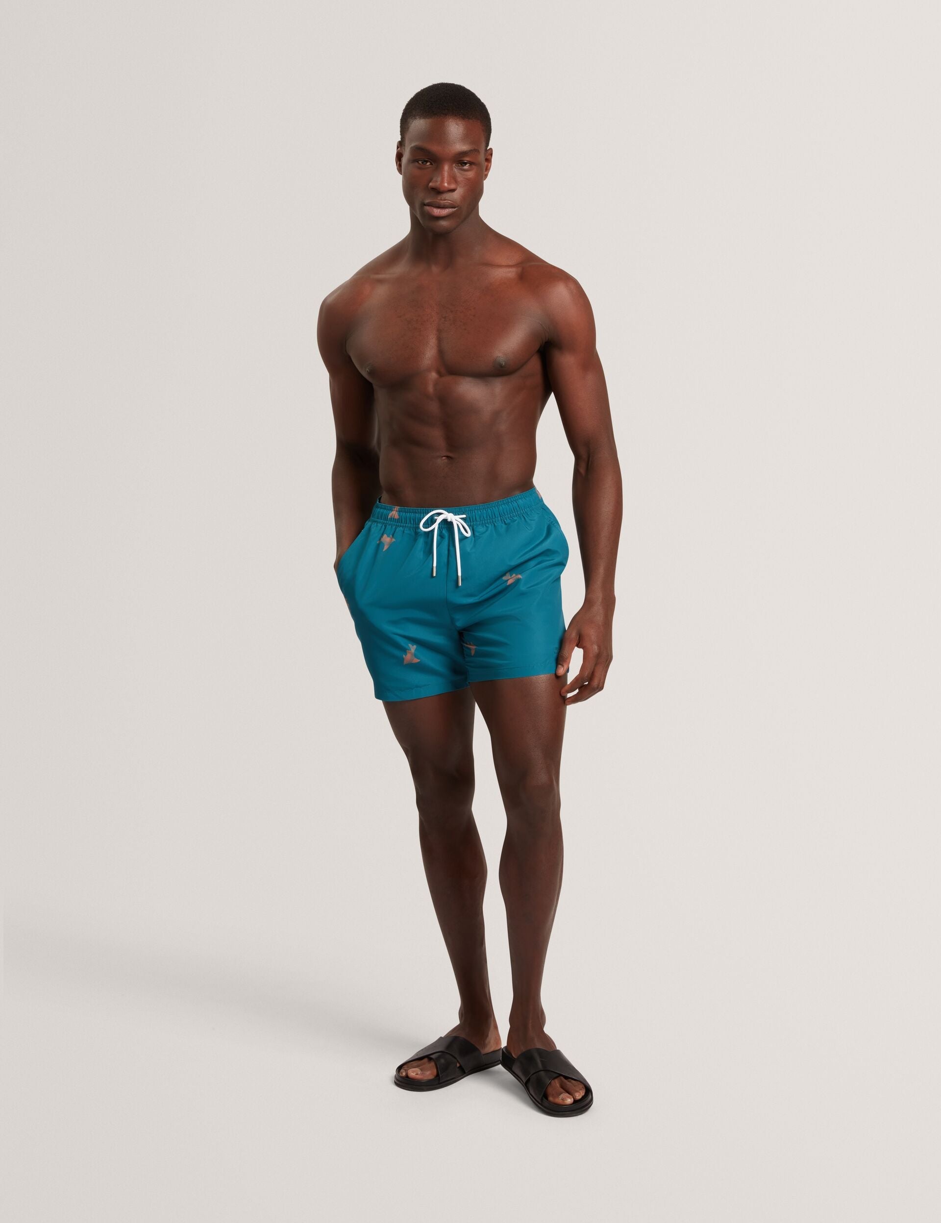Ted Baker Brentwd Goldfish Print Drawstring Swim Shorts