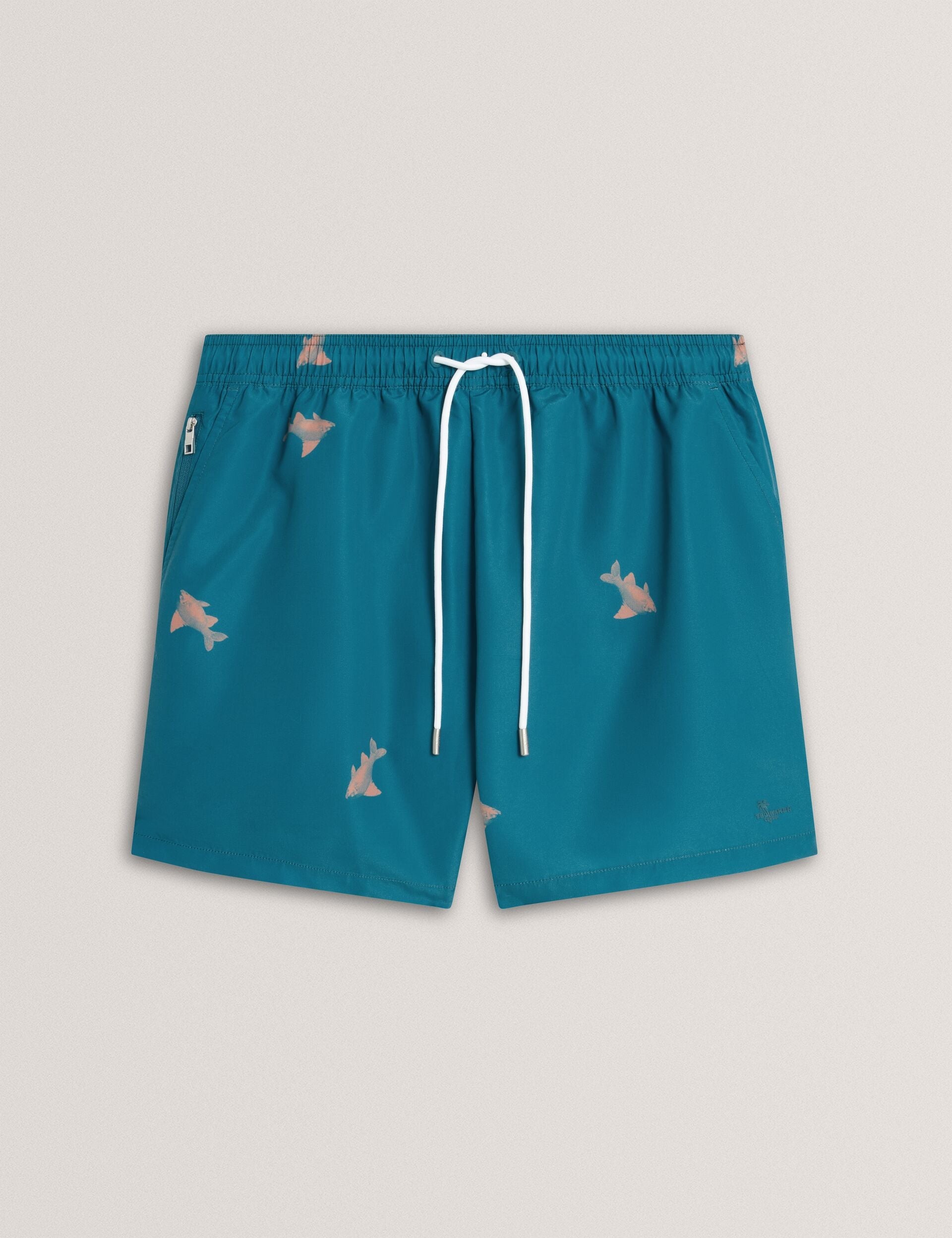 Ted Baker Brentwd Goldfish Print Drawstring Swim Shorts