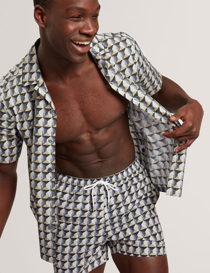 Ted Baker Belaire Retro Geo Drawstring Swim Shorts