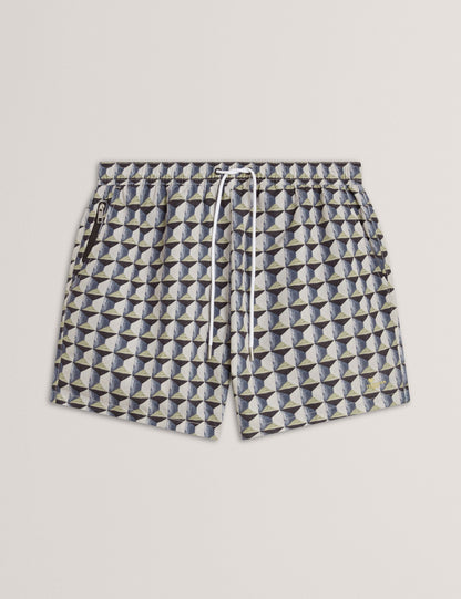 Ted Baker Belaire Retro Geo Drawstring Swim Shorts