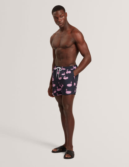 Ted Baker Pomonna Flamingo Print Drawstring Swim Shorts