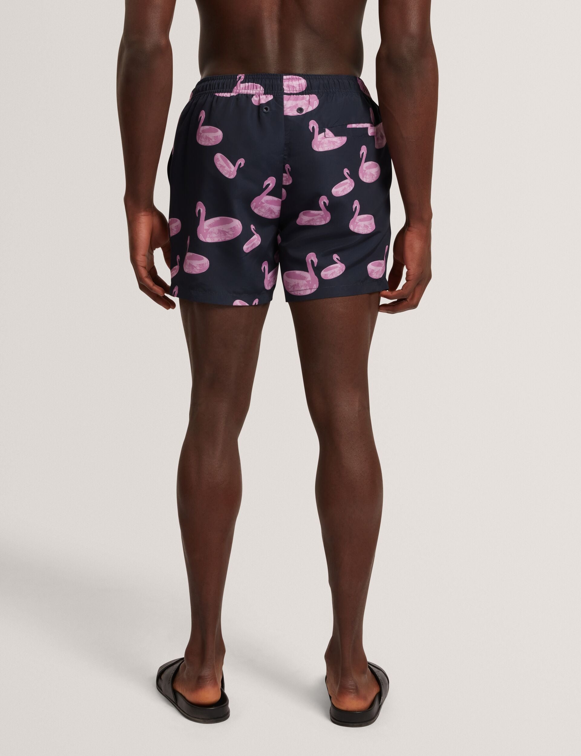 Ted Baker Pomonna Flamingo Print Drawstring Swim Shorts