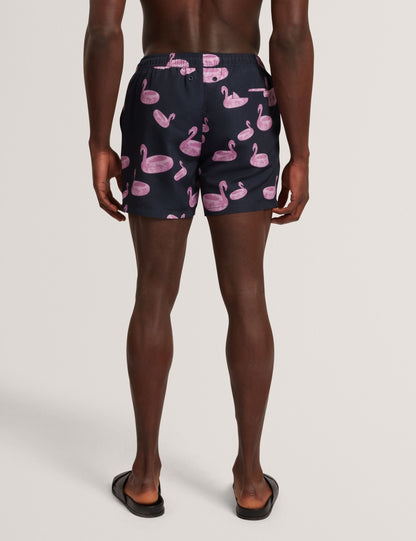 Ted Baker Pomonna Flamingo Print Drawstring Swim Shorts