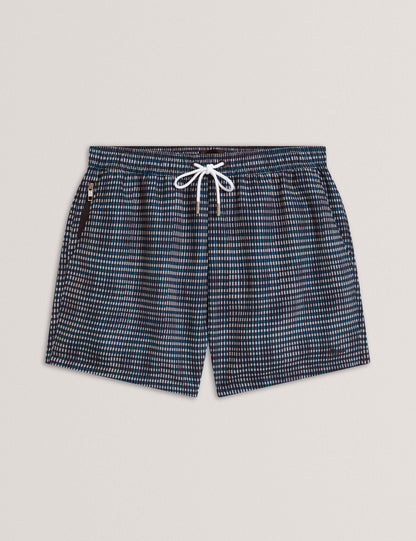 Ted Baker Compten Blurred Check Midlength Swim Shorts