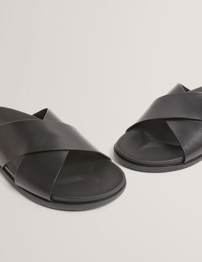 Ted Baker Terriy Leather Cross Strap Footbed Sandals