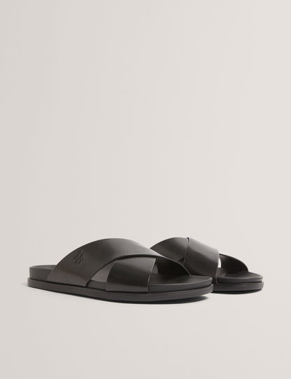 Ted Baker Terriy Leather Cross Strap Footbed Sandals