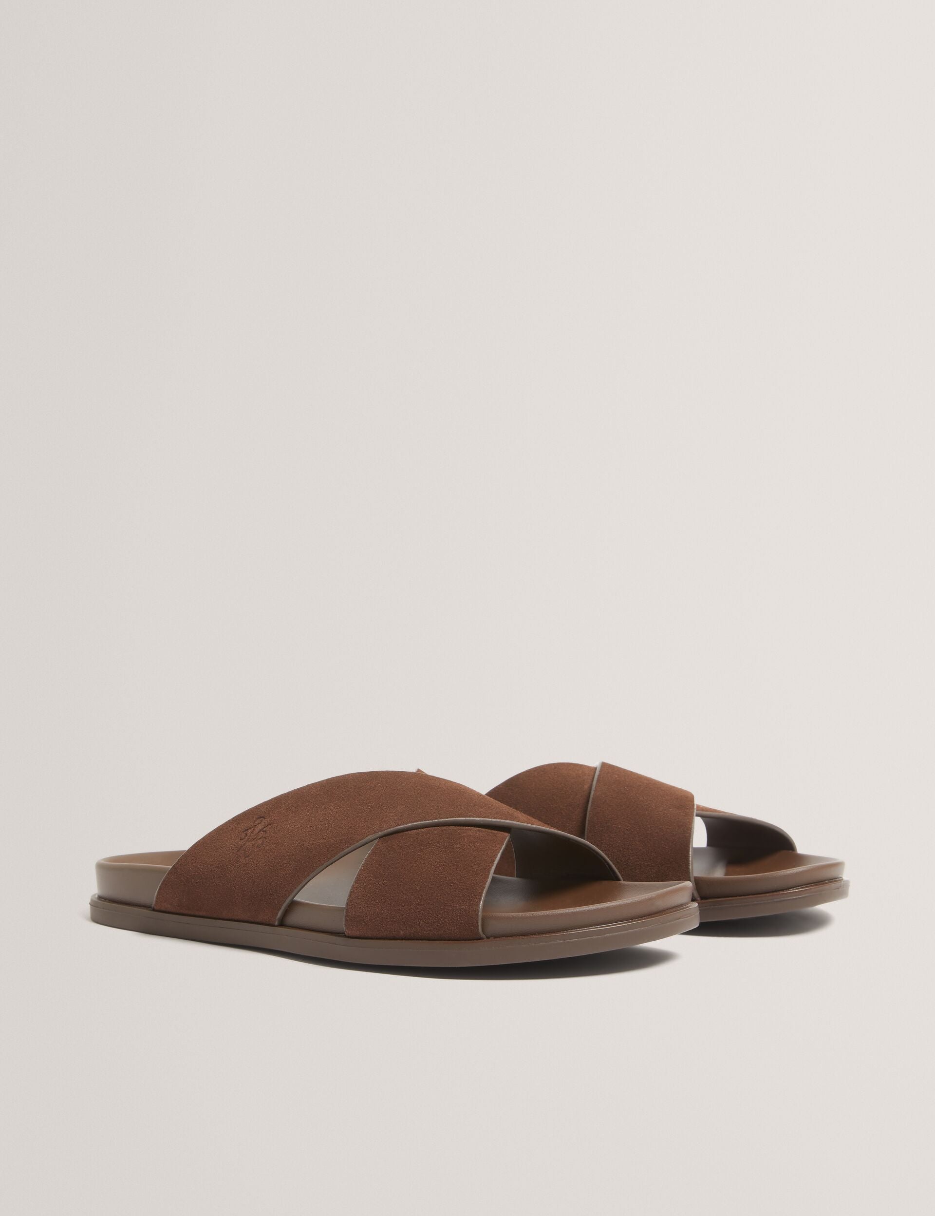 Ted Baker Teviin Suede Cross Strap Footbed Sandals