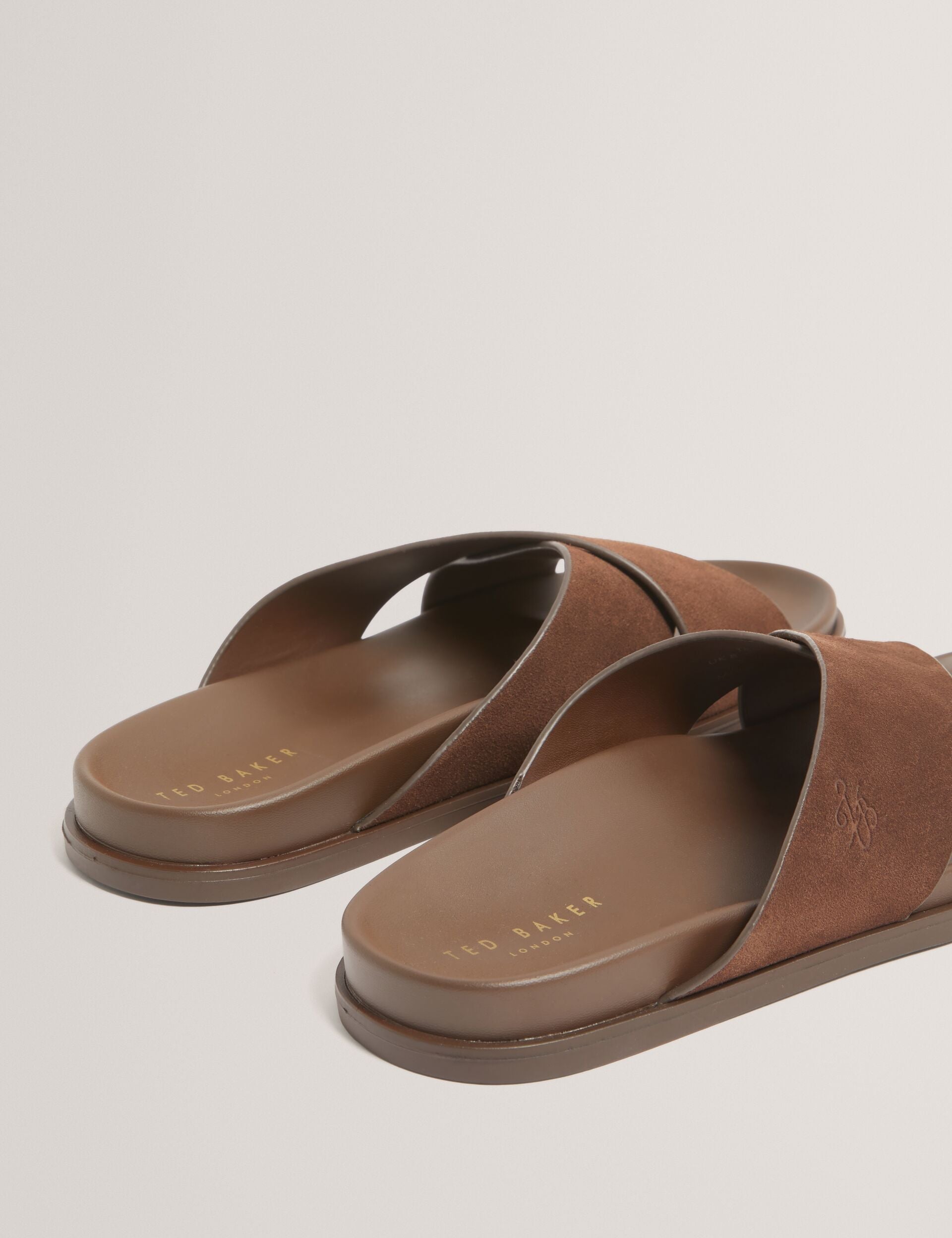 Ted Baker Teviin Suede Cross Strap Footbed Sandals