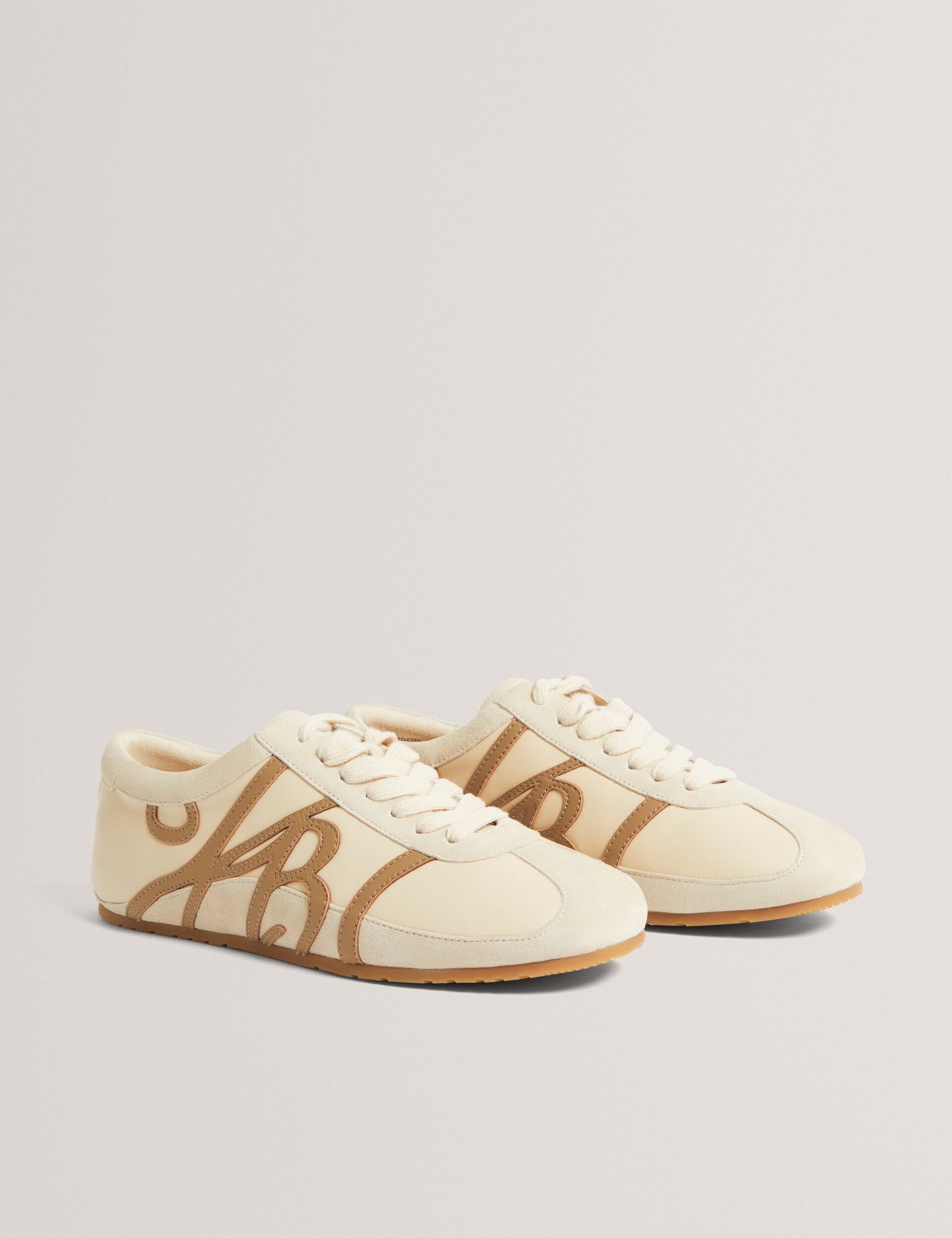 Ted Baker Tedison Script Logo Low Top Leather Trainers Women's