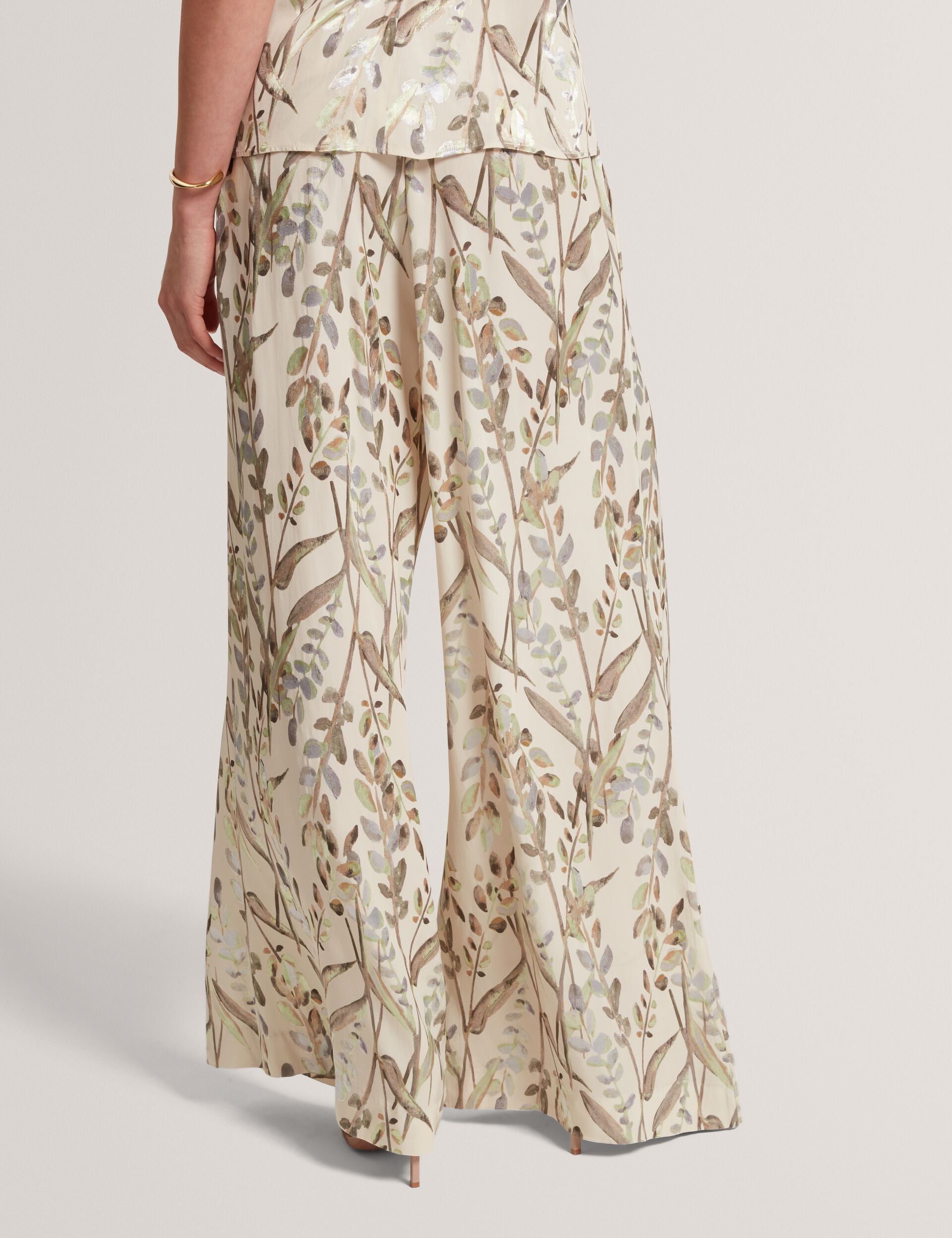 Ted Baker Susski Jacquard Leaf Wide Leg Trousers Women's