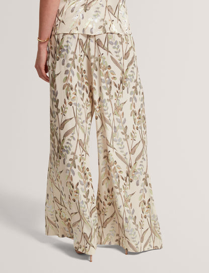 Ted Baker Susski Jacquard Leaf Wide Leg Trousers Women's
