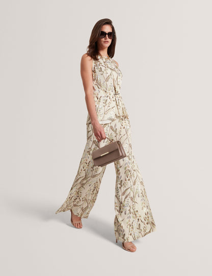 Ted Baker Susski Jacquard Leaf Wide Leg Trousers Women's