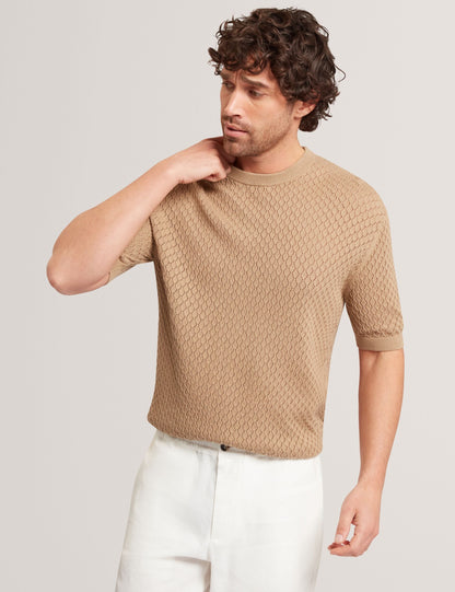 Ted Baker Ferriss Diamond Crochet Knit Cotton Tshirt