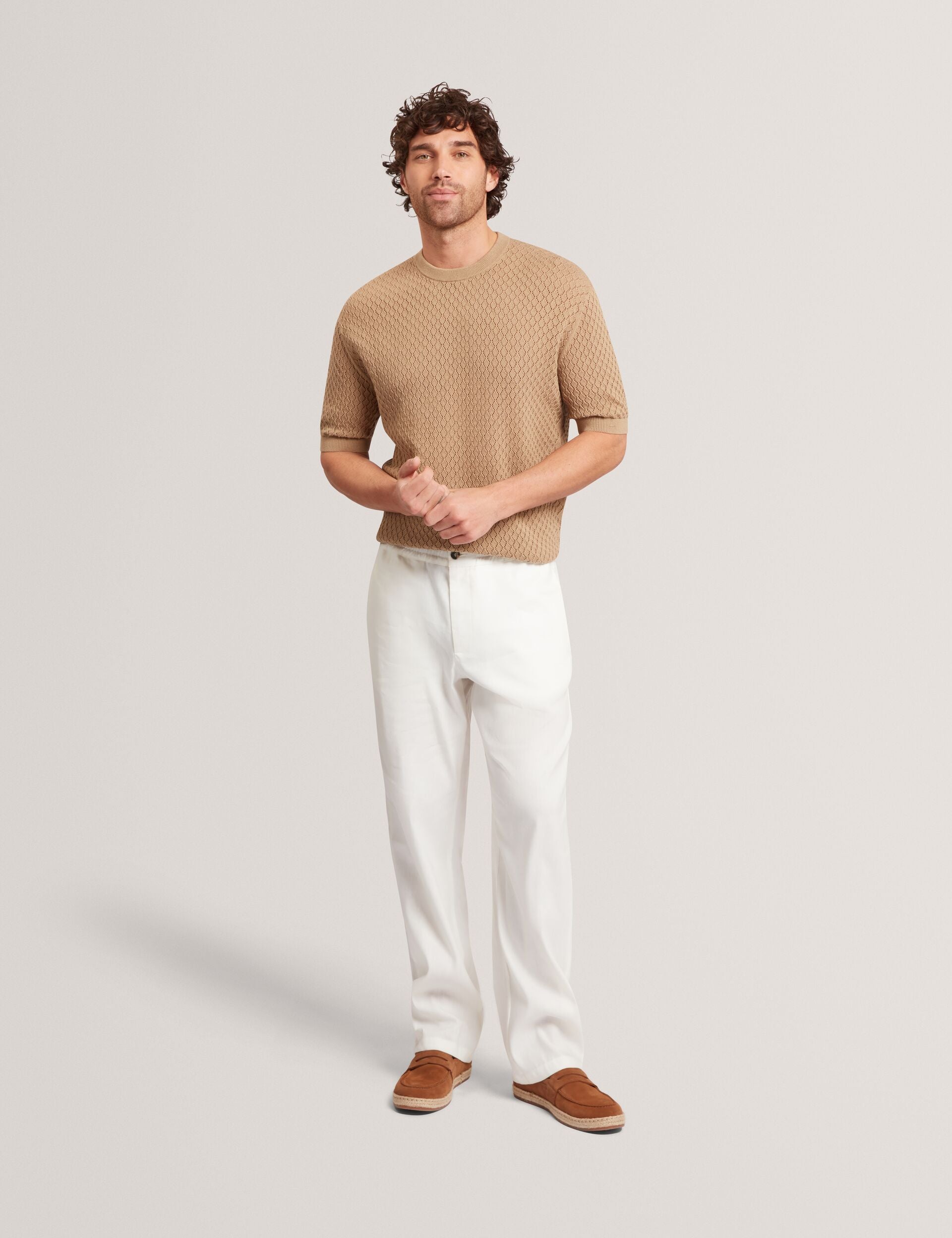 Ted Baker Ferriss Diamond Crochet Knit Cotton Tshirt