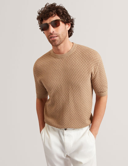 Ted Baker Ferriss Diamond Crochet Knit Cotton Tshirt