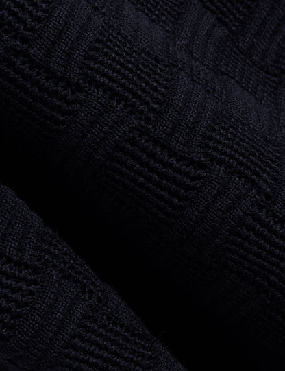 Ted Baker Osaka Basket Texture Silk Blend Long Sleeve Polo