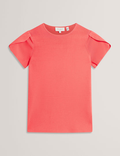 Ted Baker Roseny Tulip Sleeve Knitted Slim Fit Top Women's
