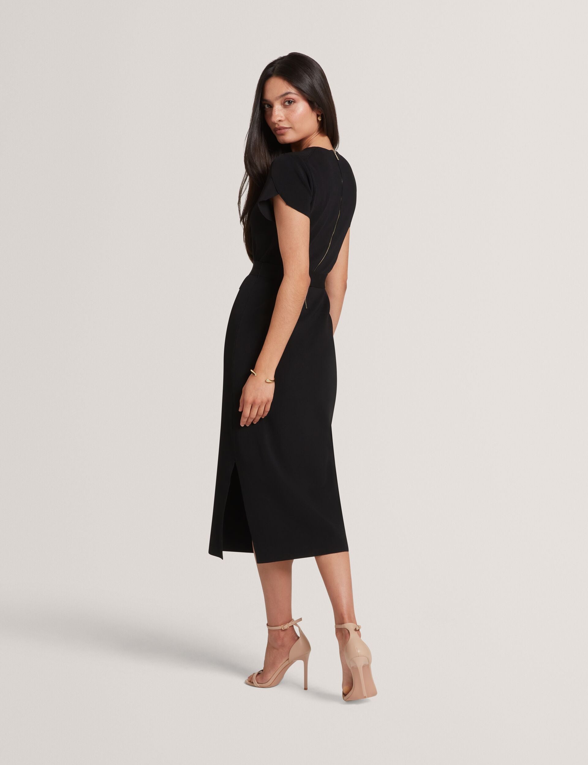 Ted Baker Juliany Tulip Sleeve Belted Knit Midi Dress Women's