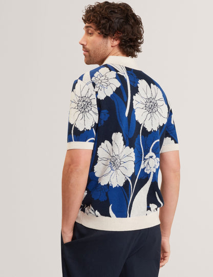 Ted Baker Aldery Jacquard Botanical Print Wool Blend Shirt