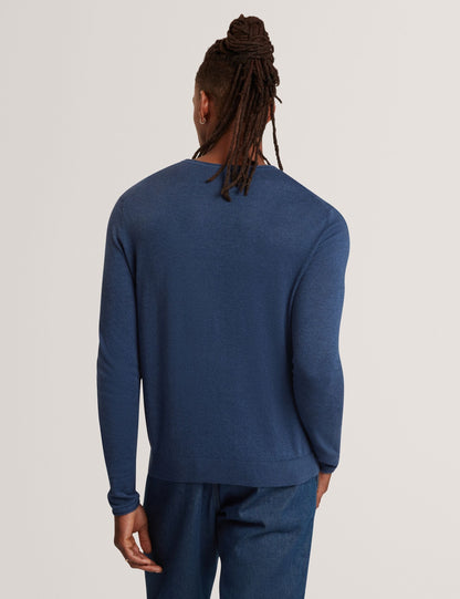 Ted Baker Yaen Rolled Edge Linen Blend Crew Neck Jumper