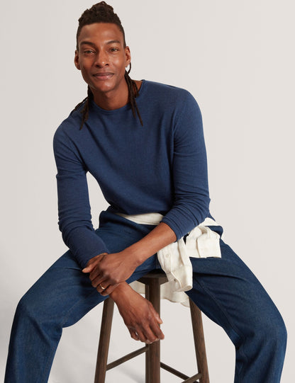 Ted Baker Yaen Rolled Edge Linen Blend Crew Neck Jumper
