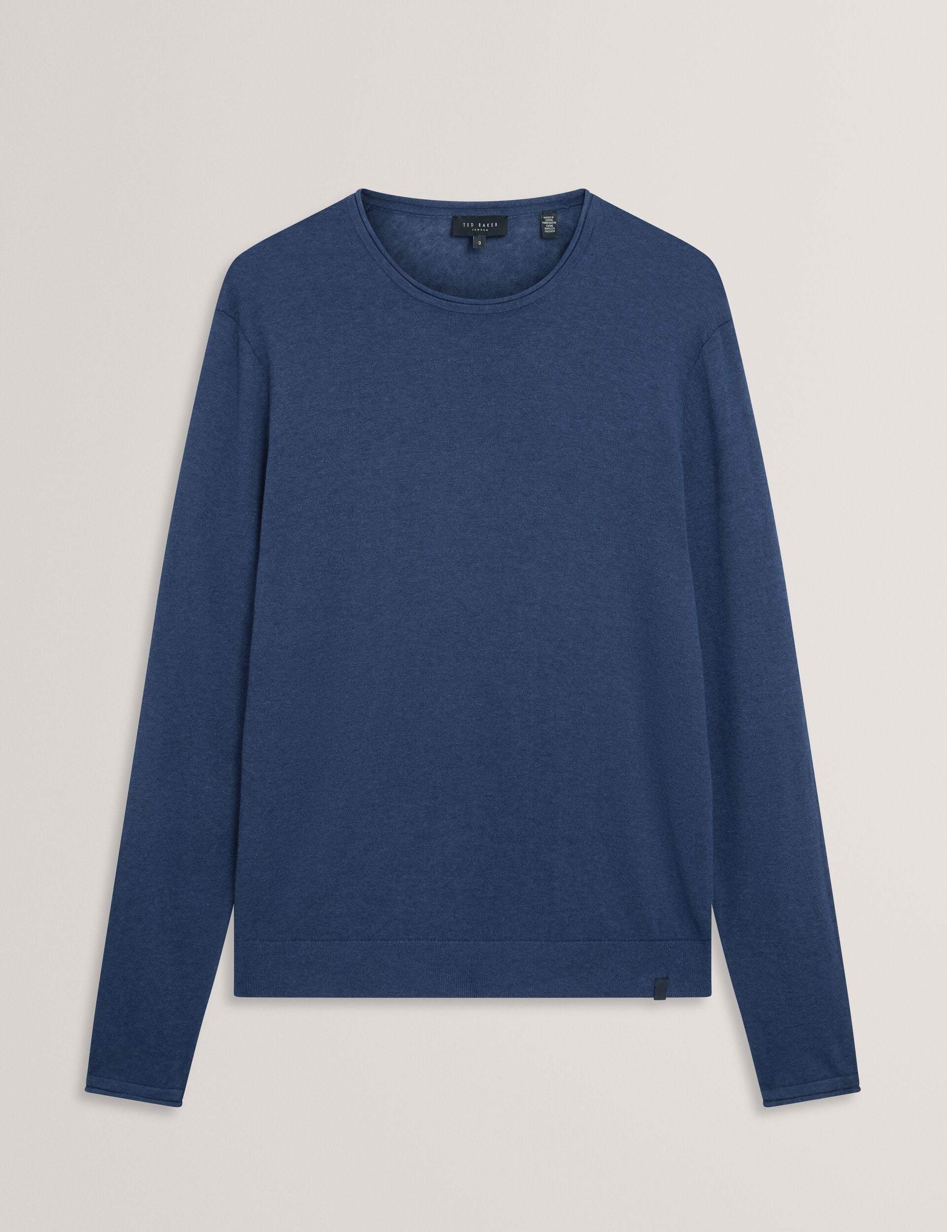 Ted Baker Yaen Rolled Edge Linen Blend Crew Neck Jumper