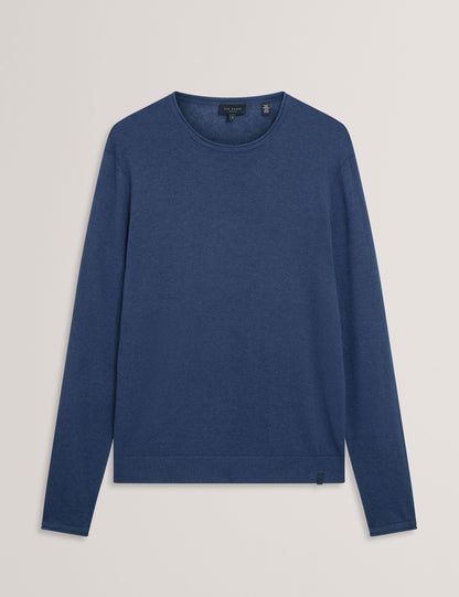 Ted Baker Yaen Rolled Edge Linen Blend Crew Neck Jumper