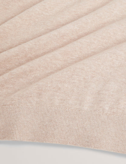 Ted Baker Yaen Rolled Edge Linen Blend Crew Neck Jumper