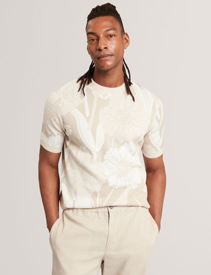 Ted Baker Baryn Jacquard Botanical Wool Blend Tshirt