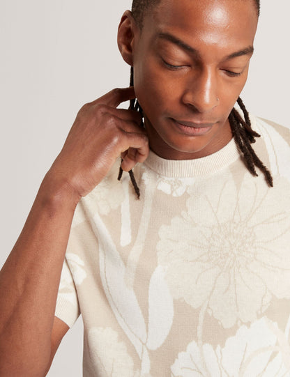 Ted Baker Baryn Jacquard Botanical Wool Blend Tshirt