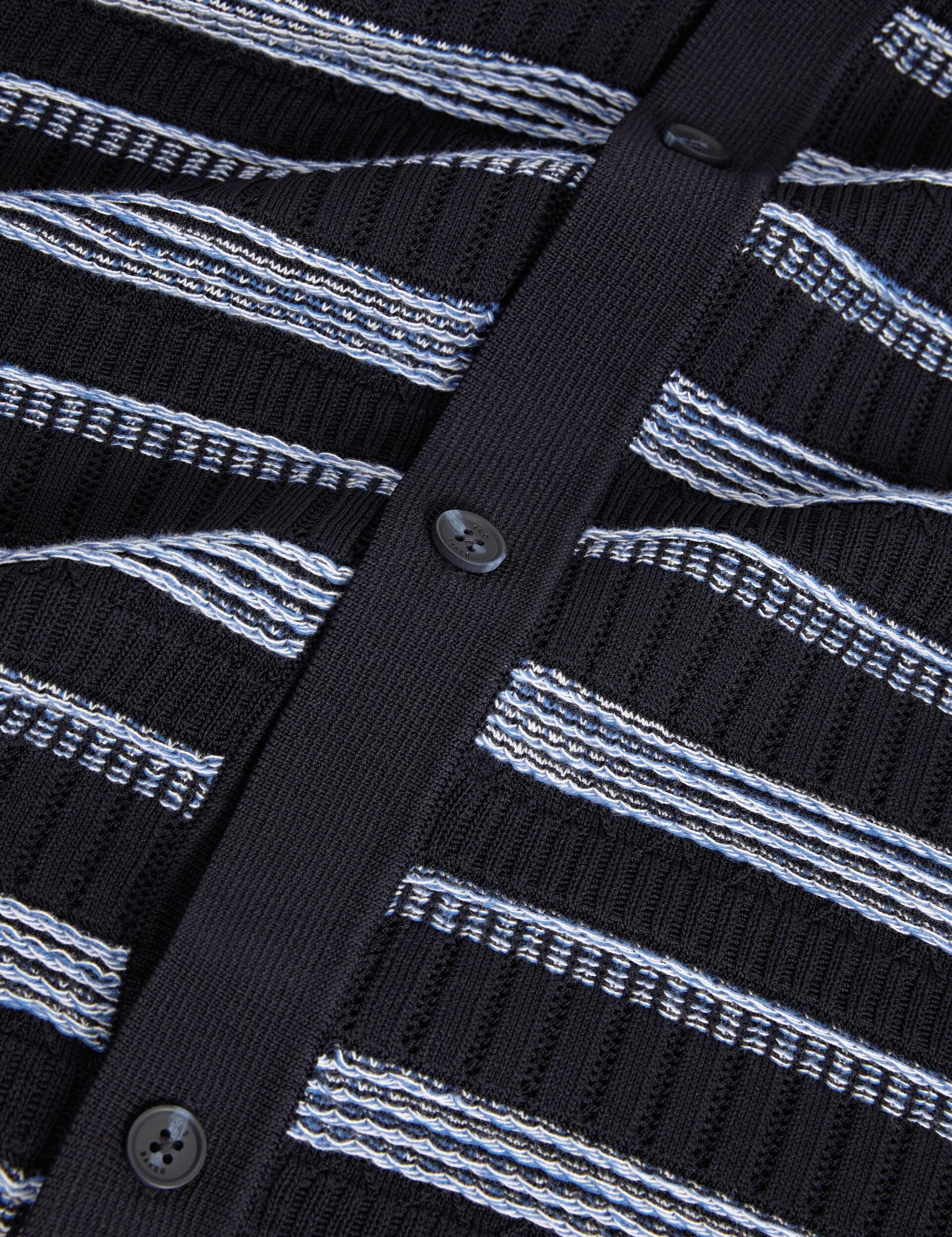 Ted Baker Florem Stitched Stripe Knit Short Sleeve Shirt