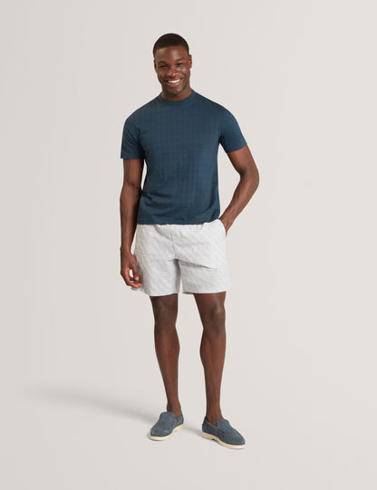 Ted Baker Heminwy Jacquard Textured Grid Cotton Tshirt