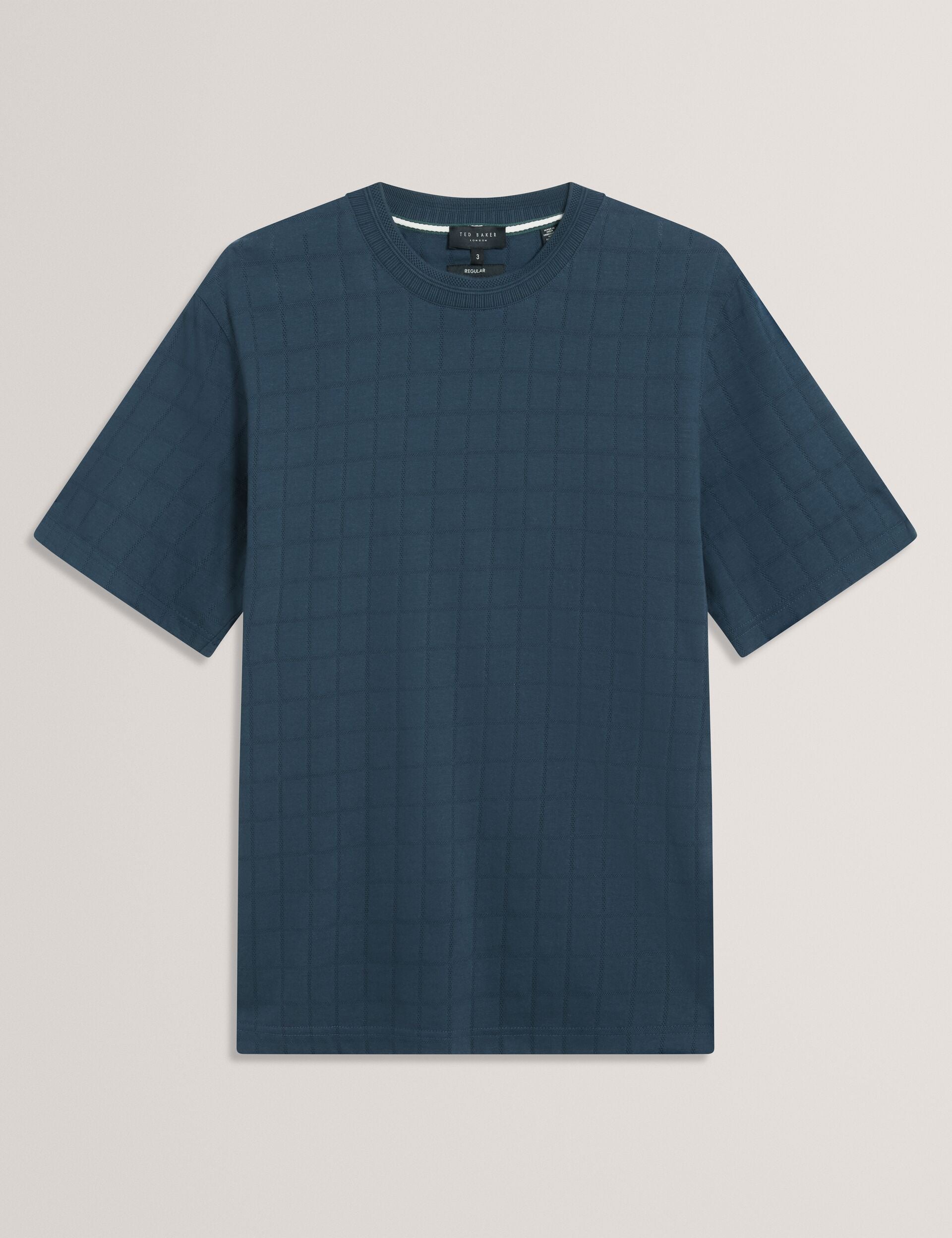 Ted Baker Heminwy Jacquard Textured Grid Cotton Tshirt