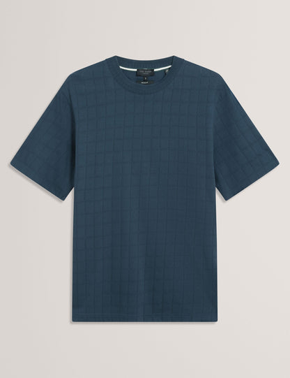Ted Baker Heminwy Jacquard Textured Grid Cotton Tshirt