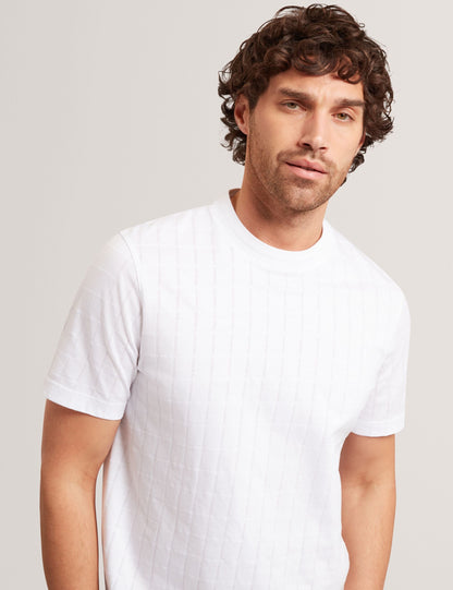 Ted Baker Heminwy Jacquard Textured Grid Cotton Tshirt