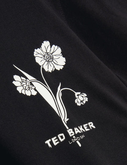 Ted Baker Cahel Floral Logo Graphic Cotton Tshirt