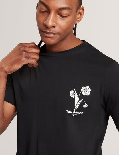 Ted Baker Cahel Floral Logo Graphic Cotton Tshirt