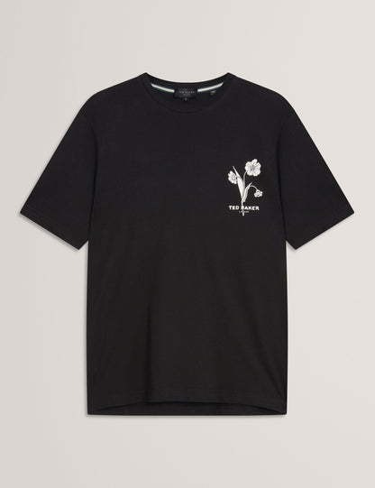 Ted Baker Cahel Floral Logo Graphic Cotton Tshirt