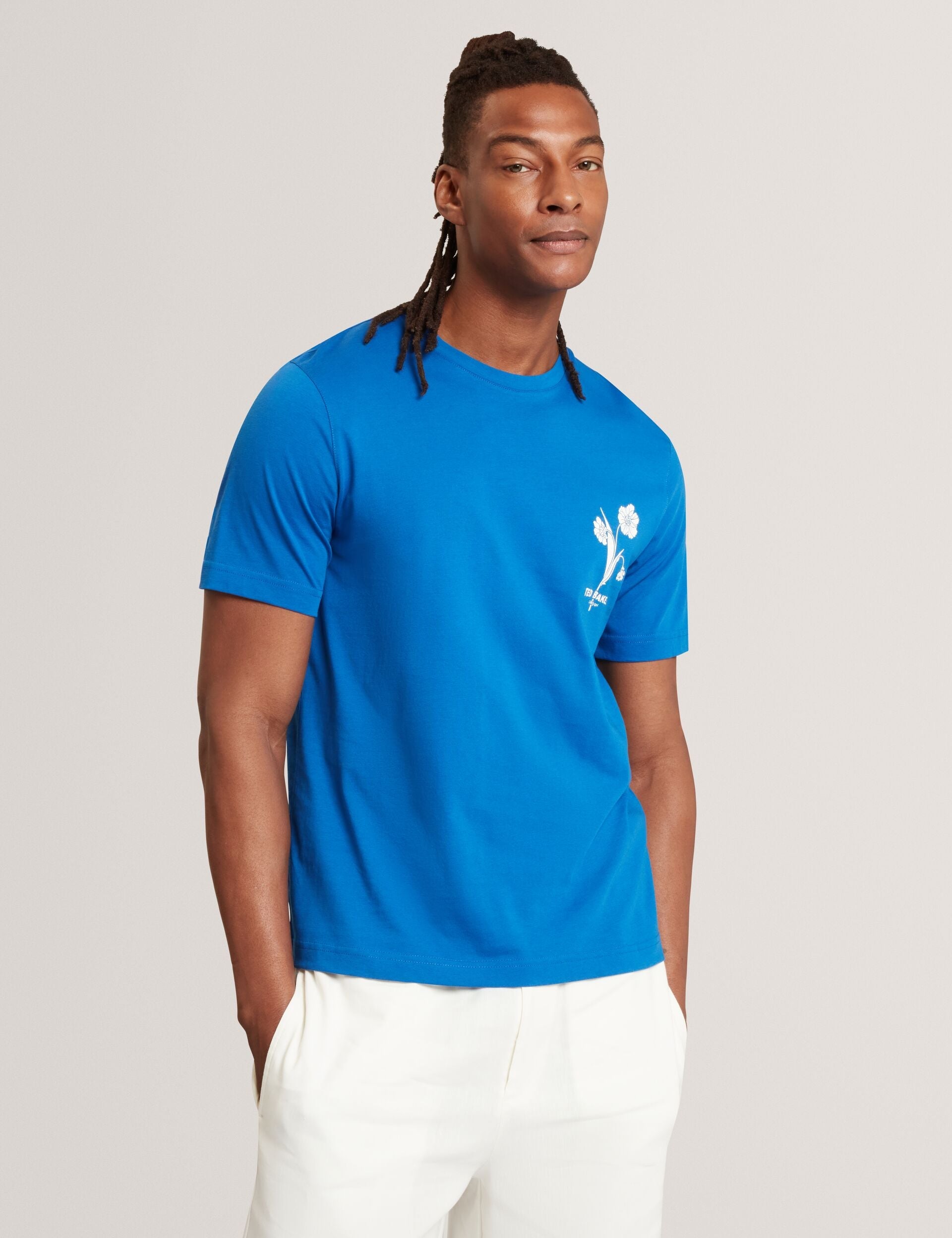 Ted Baker Cahel Floral Logo Graphic Cotton Tshirt