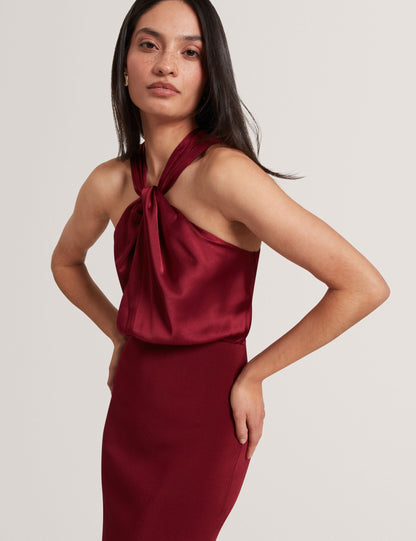 Ted Baker Mellana Twist Neck Sleeveless Knit Midi Dress Women's
