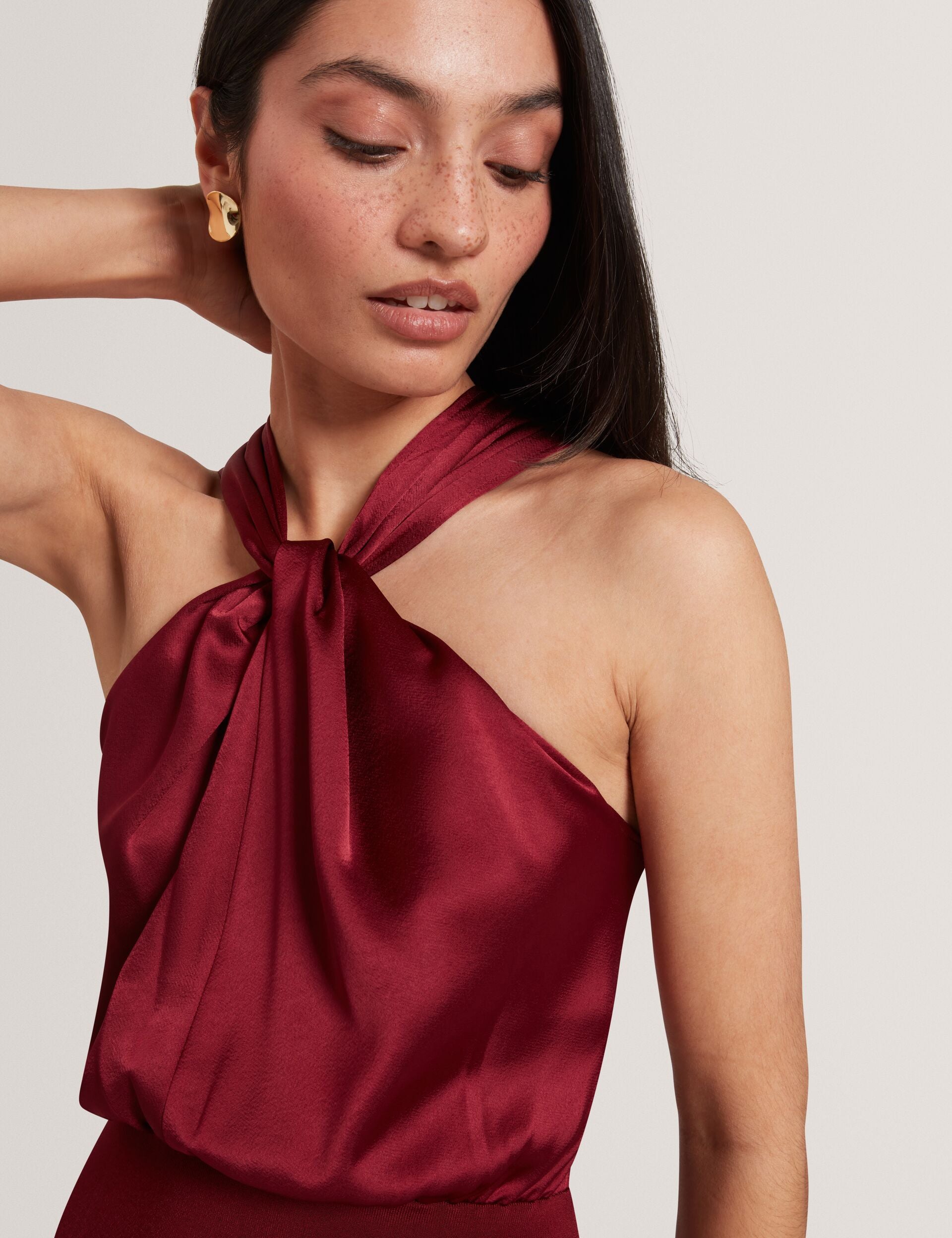 Ted Baker Mellana Twist Neck Sleeveless Knit Midi Dress Women's