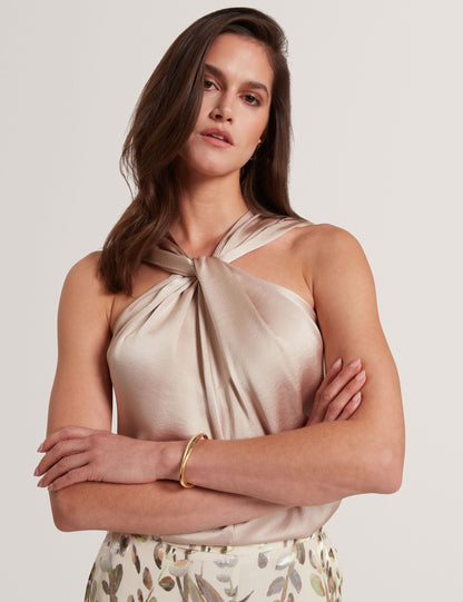 Ted Baker Myllia Knitted Twist Neck Top Women's