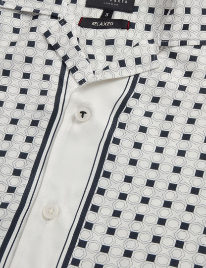 Ted Baker Ferran Border Print Short Sleeve Resort Shirt