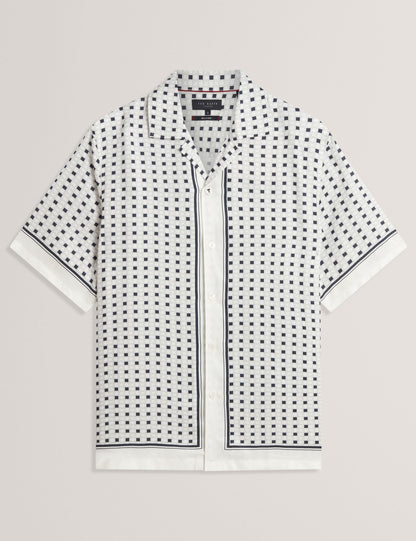 Ted Baker Ferran Border Print Short Sleeve Resort Shirt