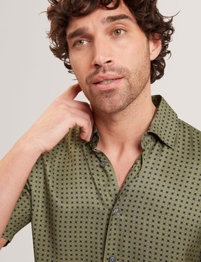 Ted Baker Allistr Geometric Tile Print Short Sleeve Shirt