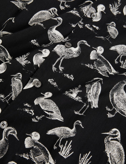 Ted Baker Yamal Duck Print Cotton Short Sleeve Shirt