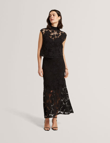 Ted Baker Aenabet Crochet Lace High Neck Crop Top Women's